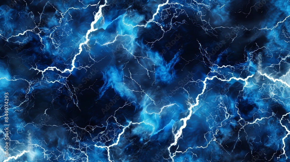 Electric blue background with lightning bolt shapes in silver and white. Electric blue background with lightning bolt shapes in silver and white.
