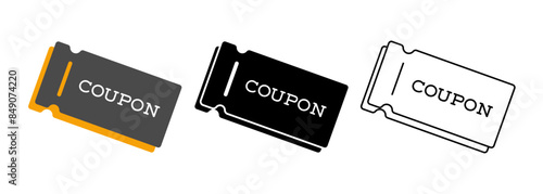 クーポン チケットのアイコンセット ベクターイラスト