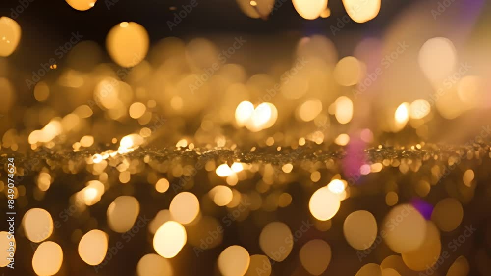 Golden Glitter With Blurred Lights Generative AI Golden Glitter With Blurred Lights Generative AI