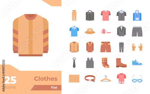 Clothes Flat Icons Set