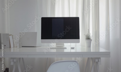 A white minimalistic comput...