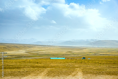 Gannan Tibetan Autonomous Prefecture, Gansu Province - grassland and sheep on the plateau photo