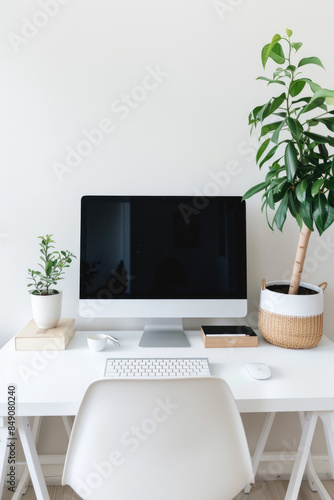 A white minimalistic comput...