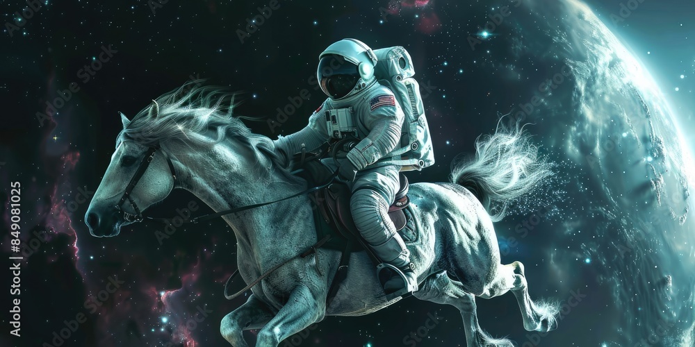 Galactic Journey of Astronaut and Horse Galactic Journey of Astronaut and Horse