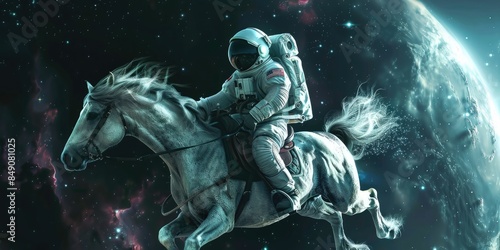 Galactic Journey of Astronaut and Horse © Murda