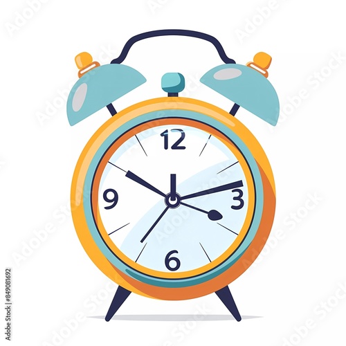 alarm clock icon in flat design style on white background.