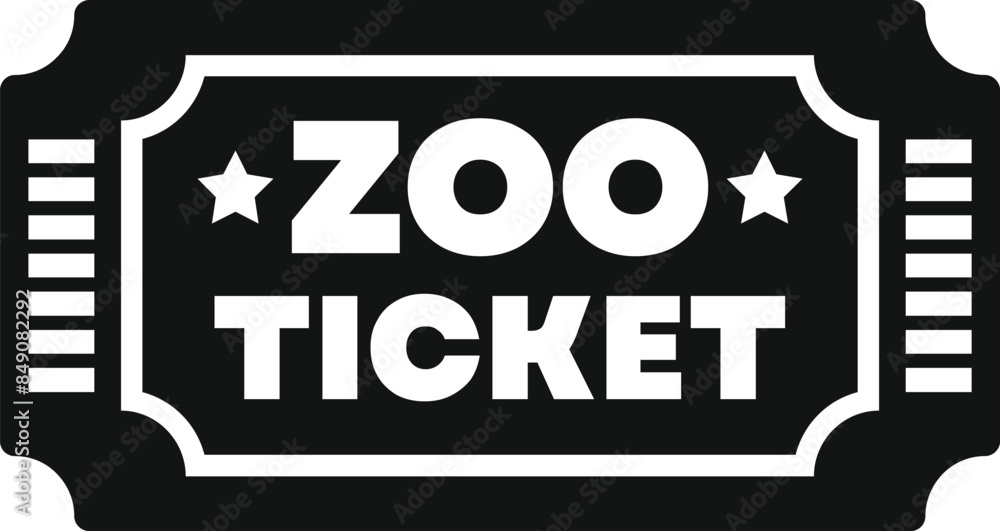 Simple icon of a zoo ticket, perfect for representing going to the zoo Simple icon of a zoo ticket, perfect for representing going to the zoo