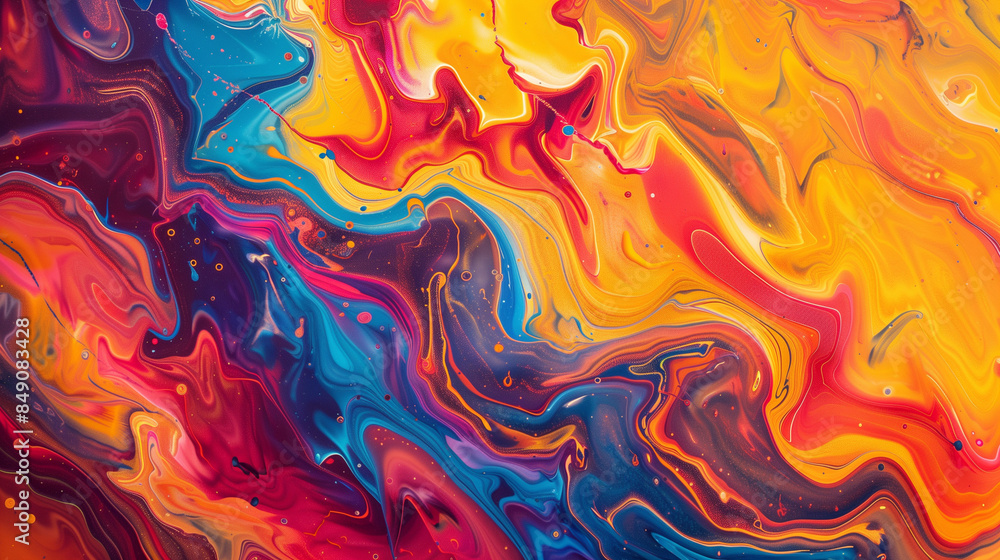 The background is distinguished by intense colors and a complex pattern that adds dynamism to it. Its abstract elements and various textures create an intriguing composition. The background is distinguished by intense colors and a complex pattern that adds dynamism to it. Its abstract elements and various textures create an intriguing composition.