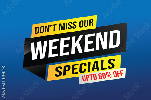 weekend specials word concept vector illustration and 3d style, landing page, template, ui, web, mobile app, poster, banner, flyer, background, gift card, coupon, label, wallpaper


