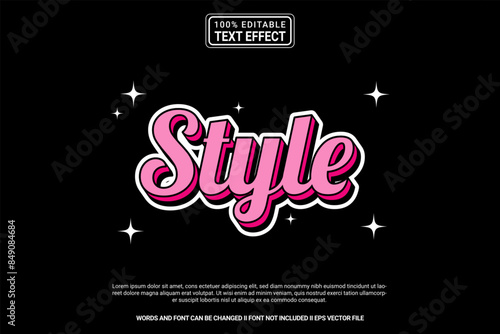Editable text effect Style 3d cartoon template style modern premium vector
