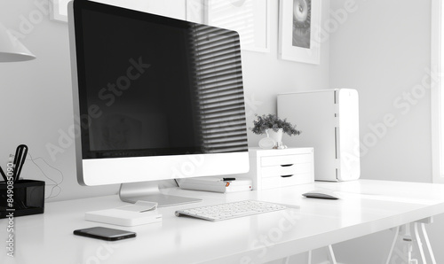 A white minimalistic comput...