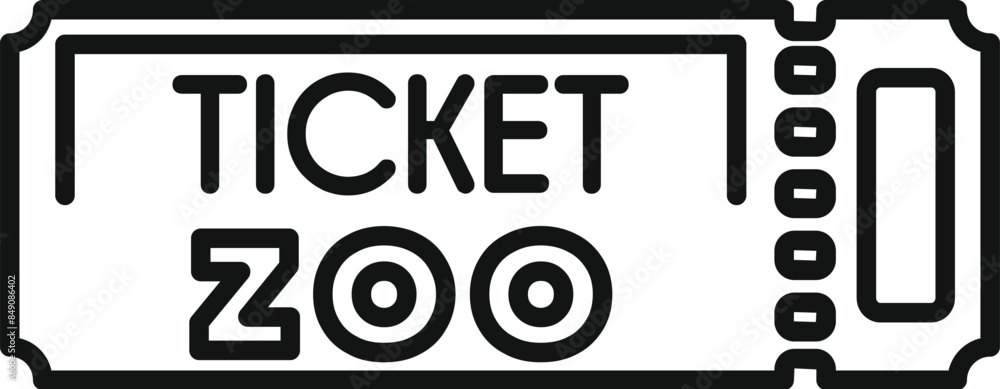 Zoo ticket icon representing visiting the zoo and enjoying the animals Zoo ticket icon representing visiting the zoo and enjoying the animals