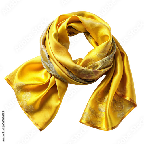 Wallpaper Mural A yellow silk scarf isolated on transparent background. Torontodigital.ca