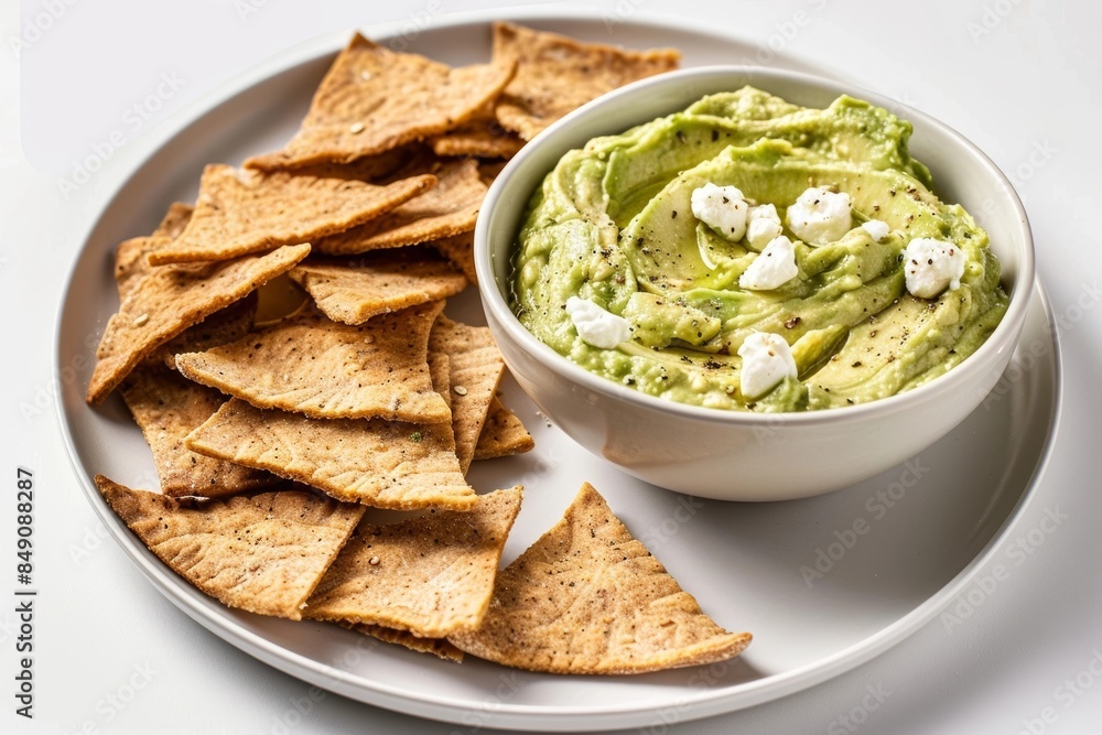 Luxurious Avocado and Goat Cheese Dip with Pita Chips Luxurious Avocado and Goat Cheese Dip with Pita Chips