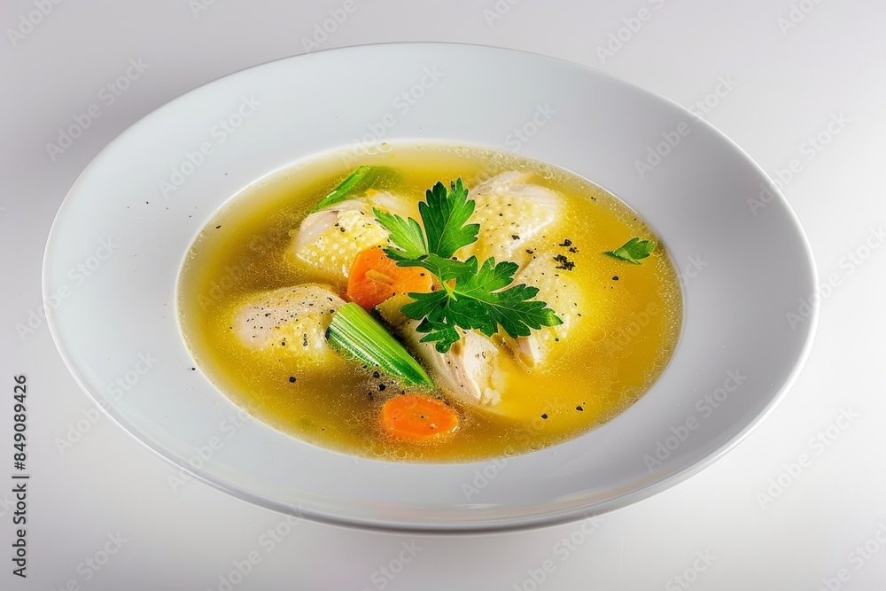 Creamy Chicken Soup with Egg-Lemon Sauce and Fresh Seasonings Creamy Chicken Soup with Egg-Lemon Sauce and Fresh Seasonings