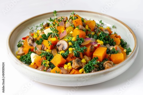 Autumn Succotash: Butternut Squash, Kale, and Hominy Gourmet Dish