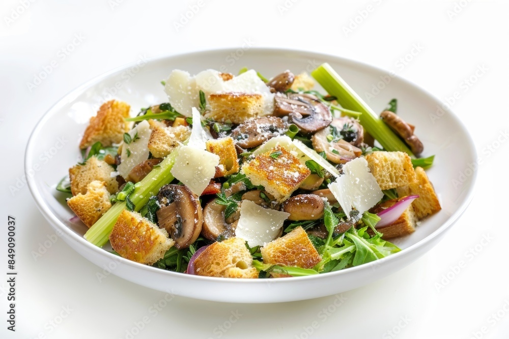 Parmesan and Spinach Panzanella Salad: A generous shower of grated Parmesan with vibrant spinach in a warm dish Parmesan and Spinach Panzanella Salad: A generous shower of grated Parmesan with vibrant spinach in a warm dish
