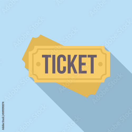 Two yellow tickets lying over each other casting a long shadow over a blue background