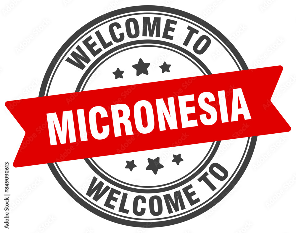 Welcome to Micronesia stamp. Micronesia round sign Welcome to Micronesia stamp. Micronesia round sign