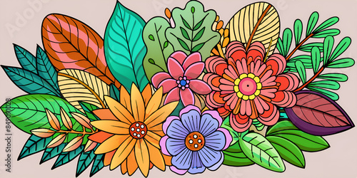 Wallpaper Mural floral background with flowers Torontodigital.ca