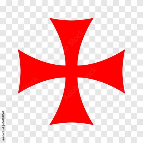 Knights Templar Cross. Easy editable vector design.