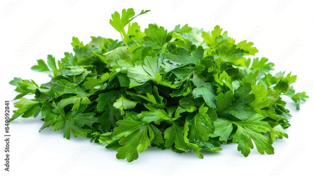 Heap of isolated fresh green parsley leaves Heap of isolated fresh green parsley leaves