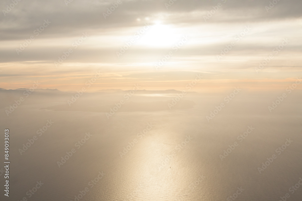Island of Crete Seen from Above at Sunset Island of Crete Seen from Above at Sunset