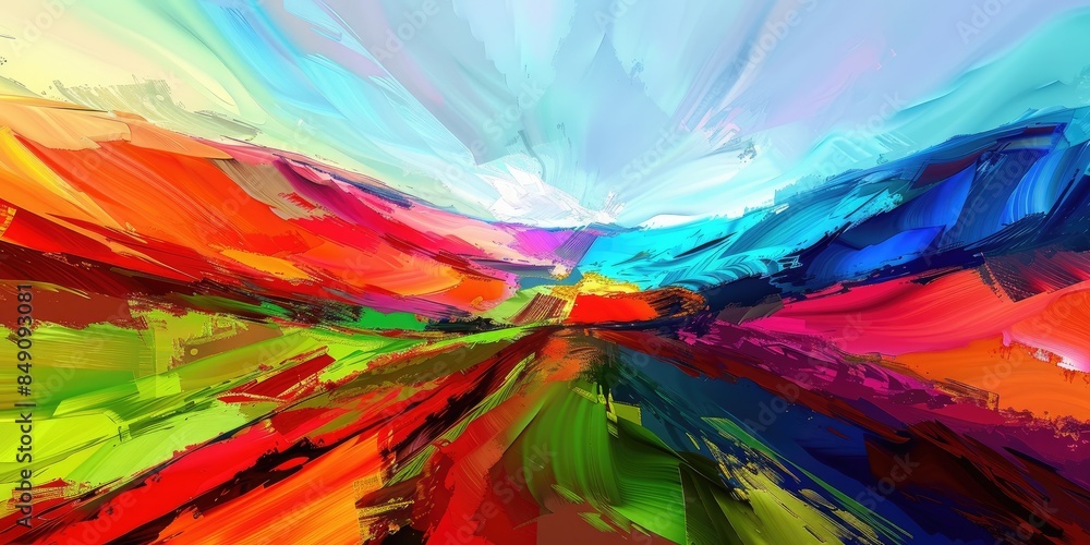 Obraz premium Vibrant Abstract Geometric Art Composition