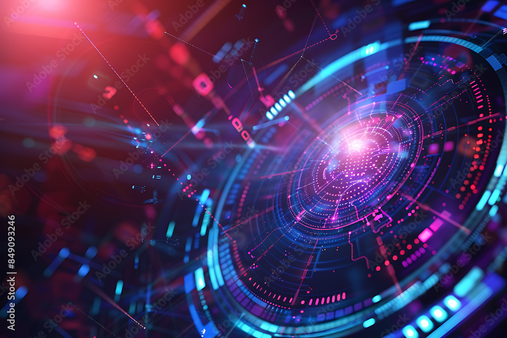 Obraz premium different cryptocurrency coins against a tech binary abstract background, combining digital currency symbols with streams of binary code, showcasing the intersection of technology and finance