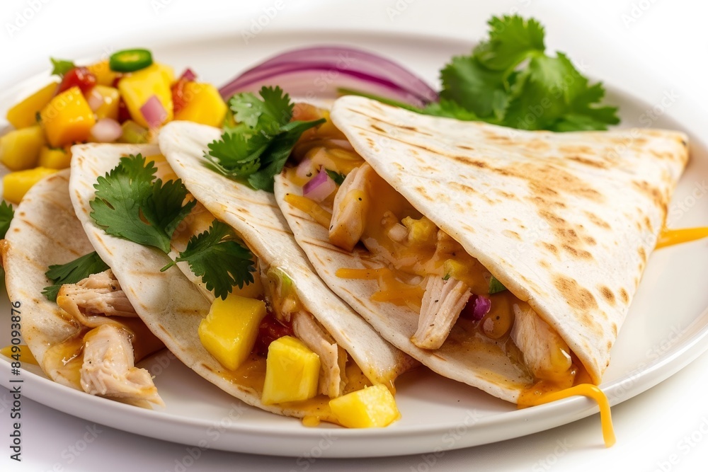 Flavorful Grilled Chicken Quesadilla with Spicy Tropical Fruit Salsa Flavorful Grilled Chicken Quesadilla with Spicy Tropical Fruit Salsa