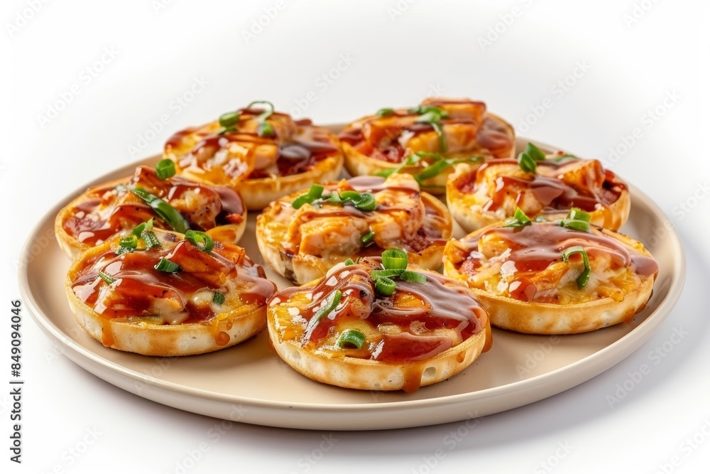 Scrumptious BBQ Chicken English Muffin Pizza Snacks with Grilled Chicken Scrumptious BBQ Chicken English Muffin Pizza Snacks with Grilled Chicken