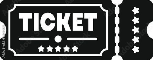 Black ticket icon representing access to an event or service