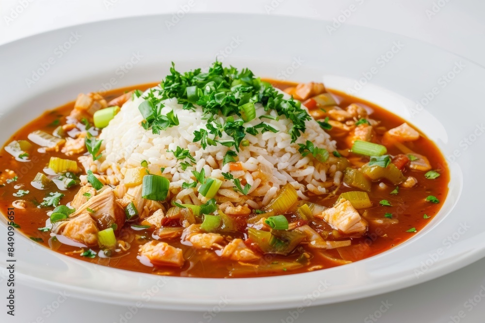 Warm BBQ Turkey Gumbo with Tender Turkey and Celery Warm BBQ Turkey Gumbo with Tender Turkey and Celery