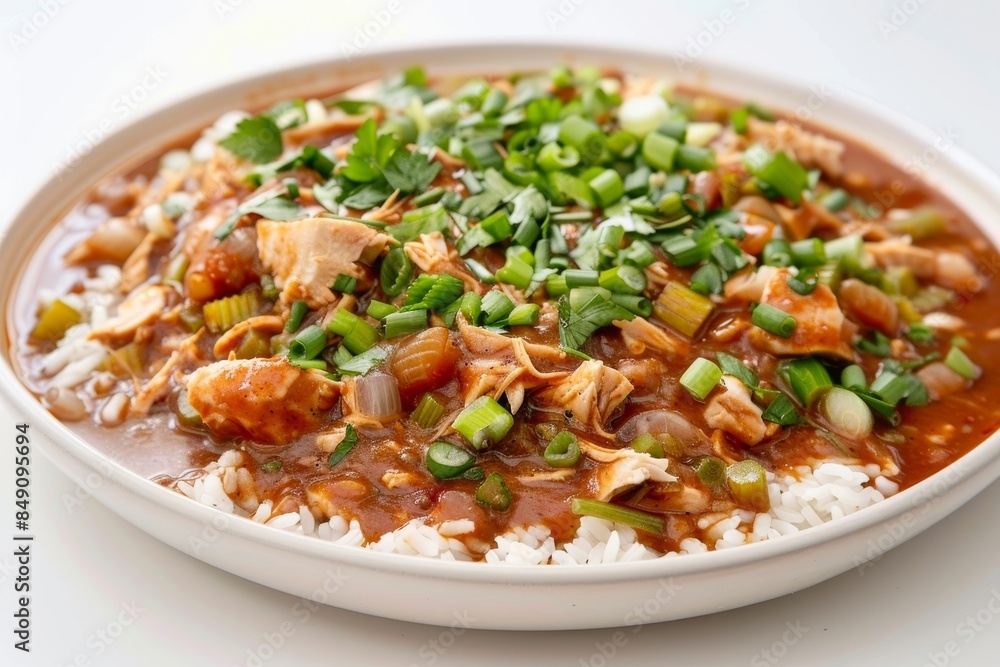 Southern BBQ Turkey Gumbo with Rice and Green Onions Southern BBQ Turkey Gumbo with Rice and Green Onions