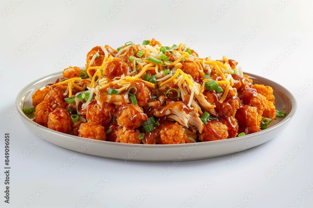 BBQ Totchos: Gourmet Appetizer with Rotisserie Chicken and Sweet Potato Tots BBQ Totchos: Gourmet Appetizer with Rotisserie Chicken and Sweet Potato Tots