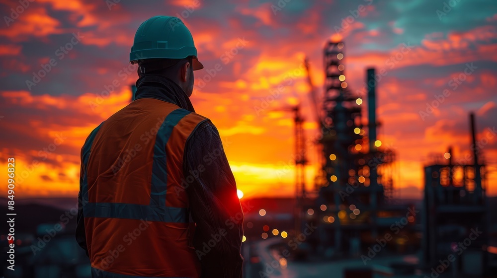 Engineer on a construction site at sunrise, reviewing project plans and schedules. Engineer on a construction site at sunrise, reviewing project plans and schedules.