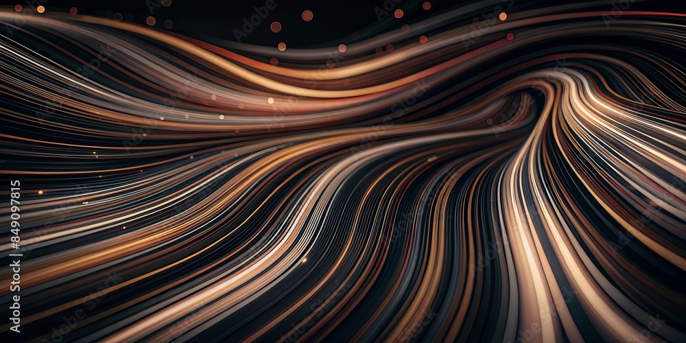 A long, curvy line of brown and black colors A long, curvy line of brown and black colors