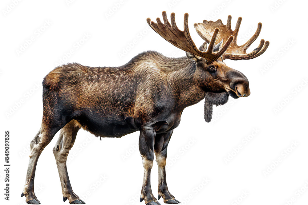 custom made wallpaper toronto digitalView from side of moose isolated on white background, transparent background