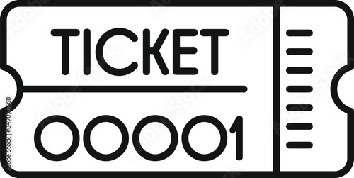 Simple ticket icon representing entry, access, or participation in an event
