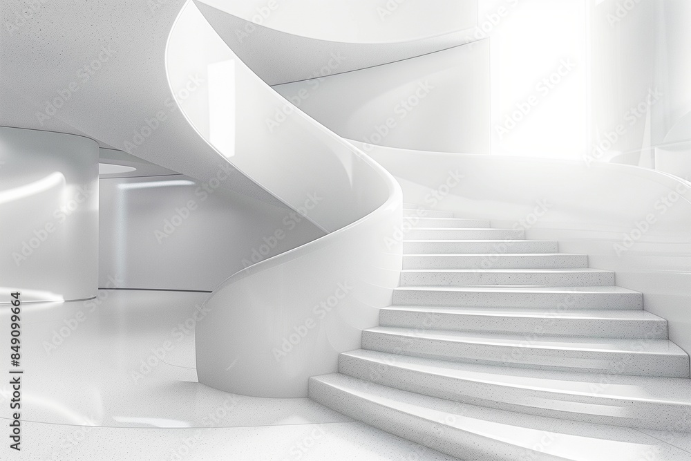 Obraz premium white interior with stairs