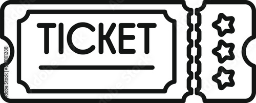 Simple ticket icon representing event entry or a raffle ticket