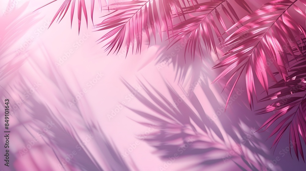 Light pink background with palm shadows, pink gradient background vector presentation design. Light pink background with palm shadows, pink gradient background vector presentation design.