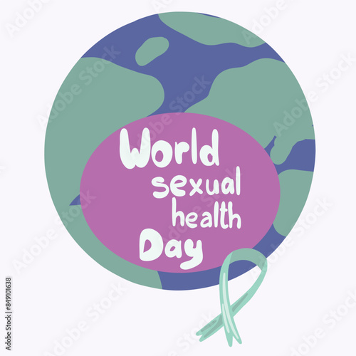 World sexual health day flat design with planet