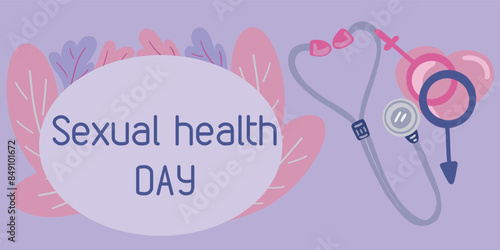 Sexual health day poster flat design