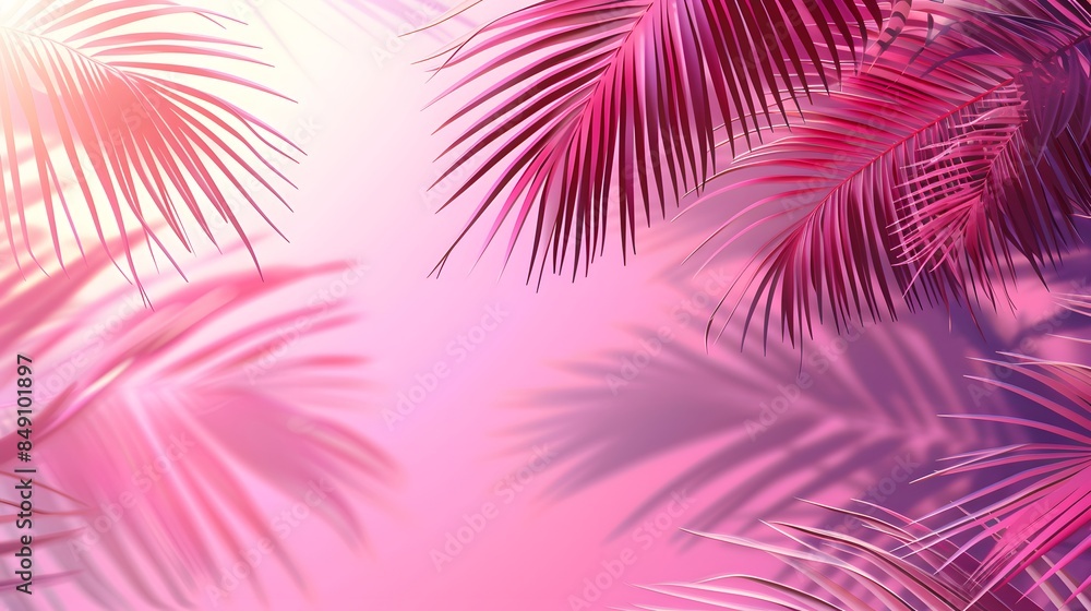 Light pink background with palm shadows, pink gradient background vector presentation design. Light pink background with palm shadows, pink gradient background vector presentation design.