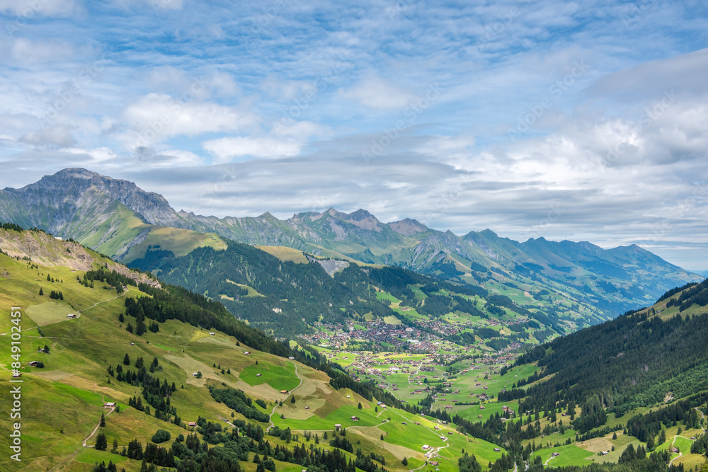 Swiss Alps in summer Panoramic view of Adelboden, Switzerland. Swiss Alps in summer Panoramic view of Adelboden, Switzerland.