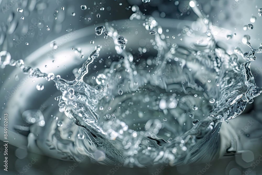 Water splashing out of the washing machine drum, in a closeup view Water splashing out of the washing machine drum, in a closeup view