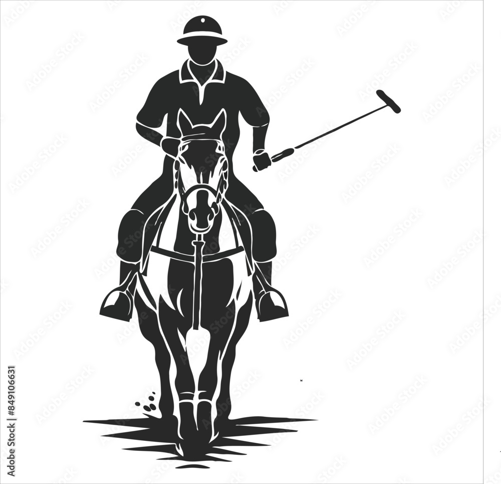 Silhouette of polo rider horse vector illustration. Silhouette of polo rider horse vector illustration.