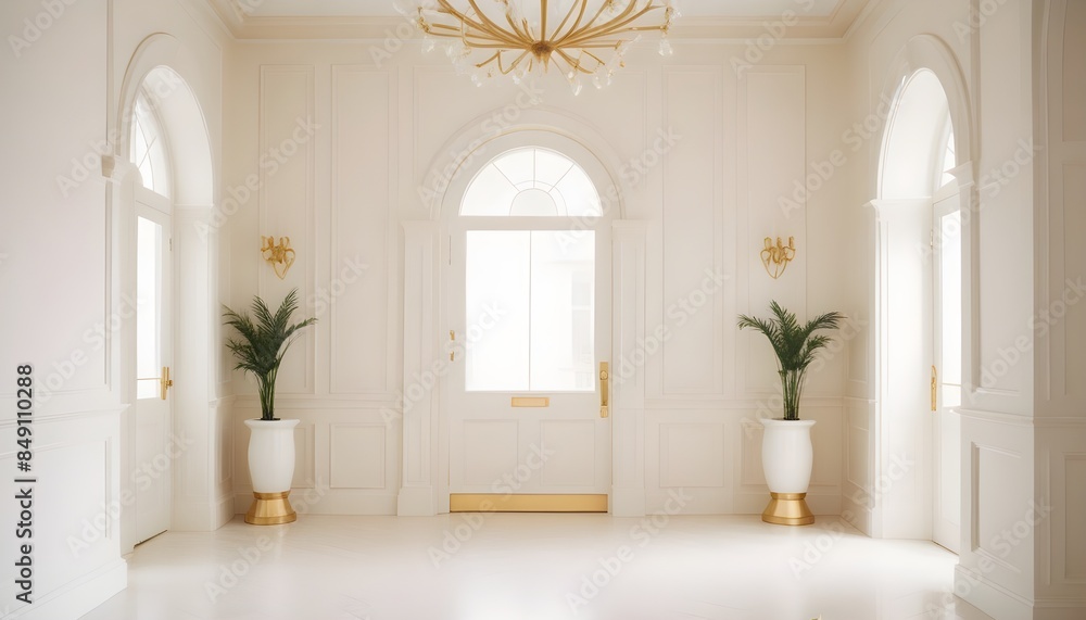 Fototapeta premium white and gold theme modern interior