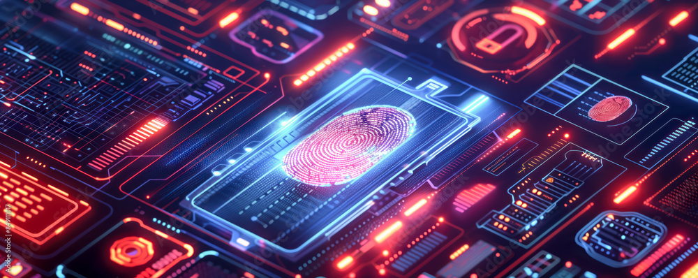 Illustration of cybersecurity of smartphone with padlock and fingerprint. Data security and password concept. Illustration of cybersecurity of smartphone with padlock and fingerprint. Data security and password concept.
